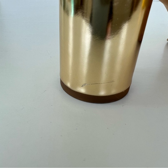 ♦️SOLD♦️DOLCE VITA Noles Gold w Clear Straps Open Toe Slides Slip On Heels Sanda - Picture 13 of 16